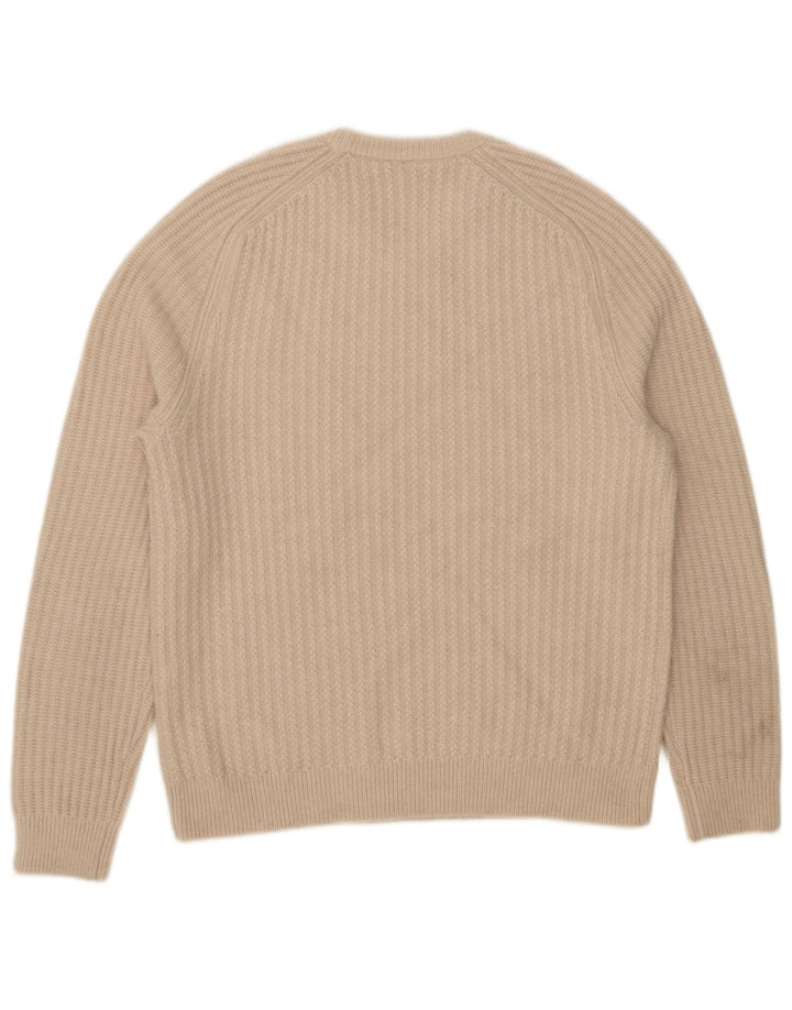 Męski sweter z okrągłym dekoltem Reiss XL, beżowa wełna