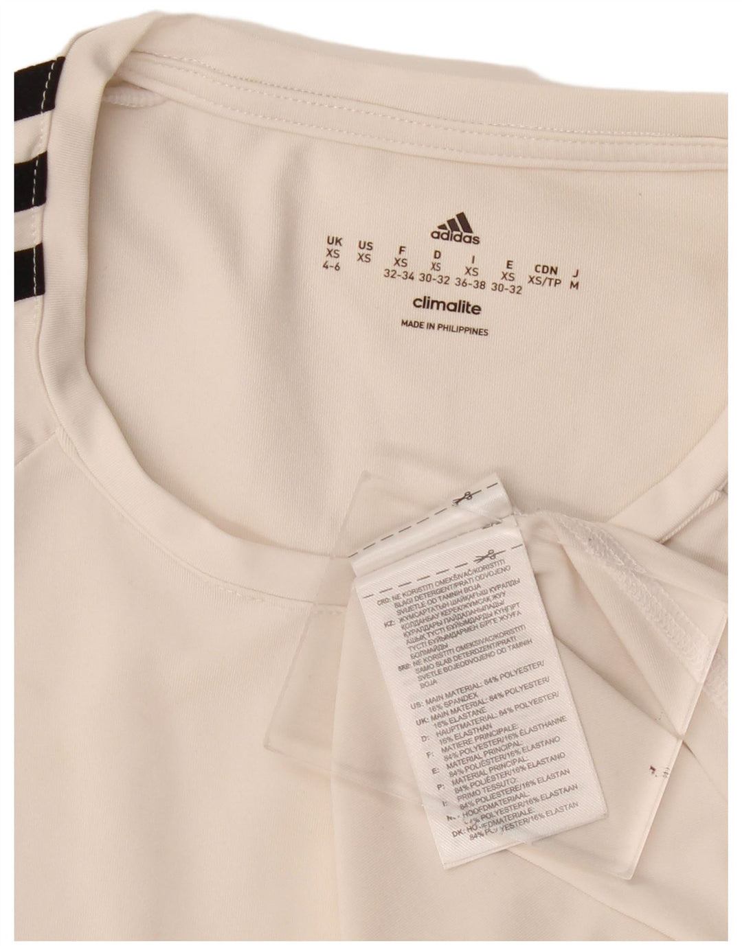 Damska koszulka Adidas Climalite Top UK 4/6 XS Off White Poliester