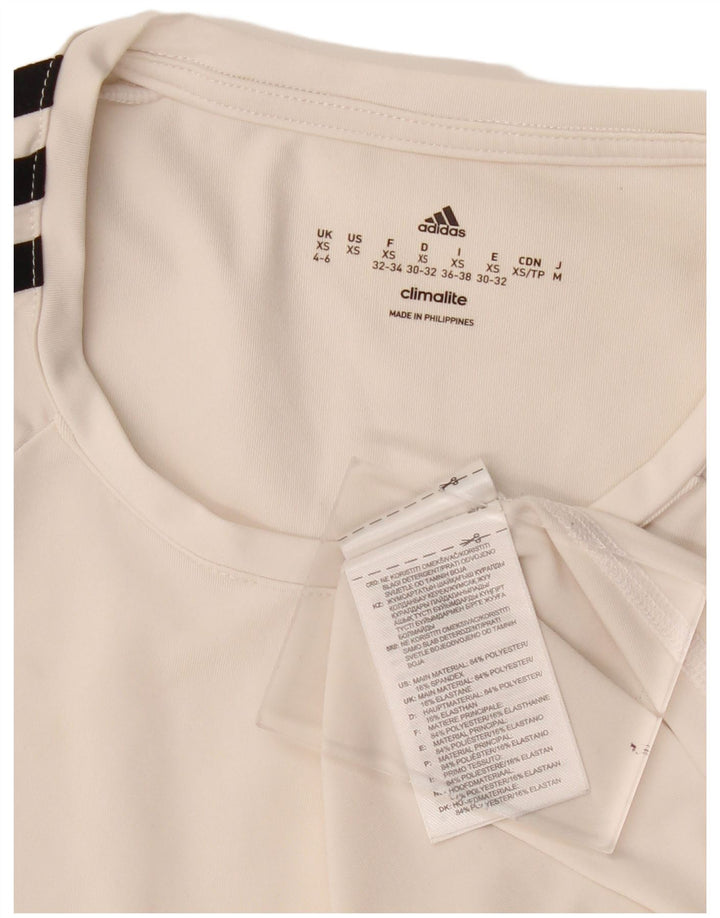 Damska koszulka Adidas Climalite Top UK 4/6 XS Off White Poliester