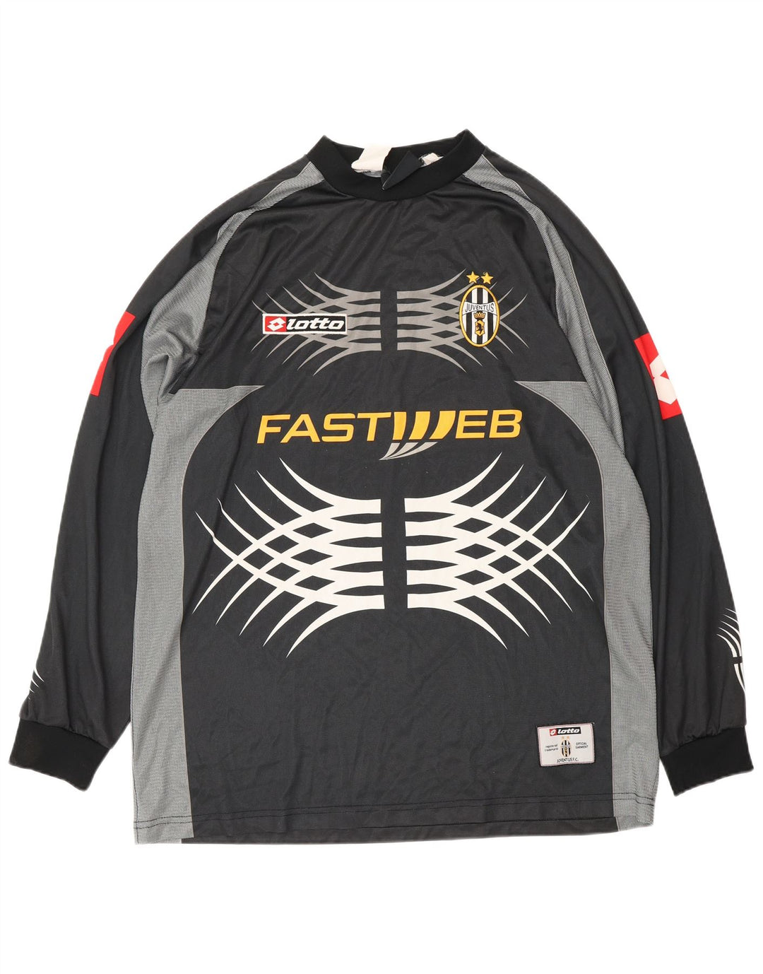 Koszulka męska Juventus LOTTO 2001-2002 z grafiką domową, duża, czarna, sportowa