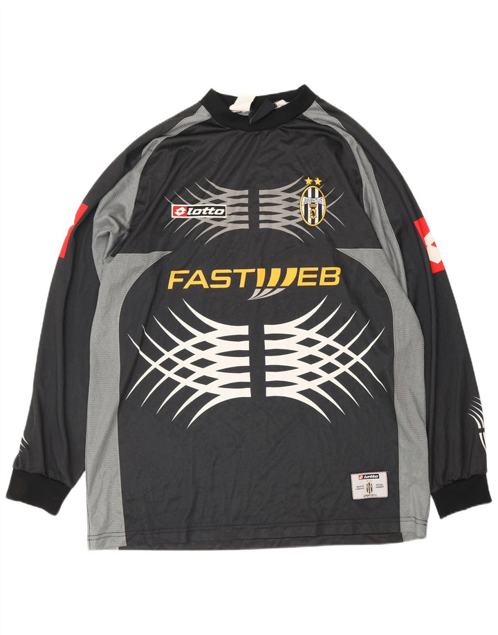 Koszulka męska Juventus LOTTO 2001-2002 z grafiką domową, duża, czarna, sportowa