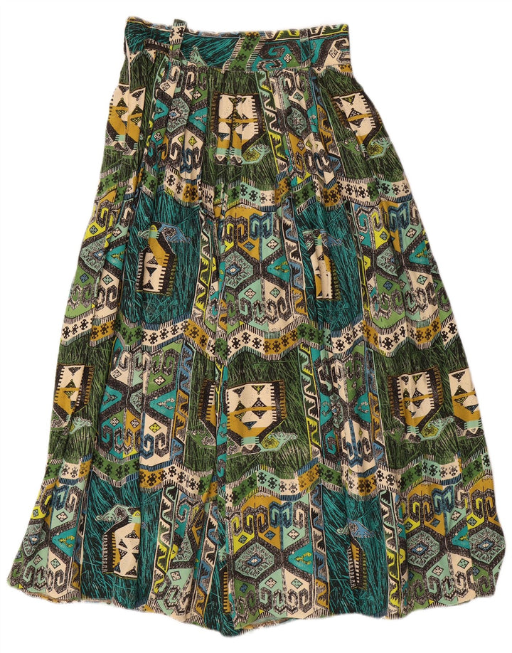 Damskie spodnie haremowe VINTAGE W28 L22 Zielona geometryczna wiskoza