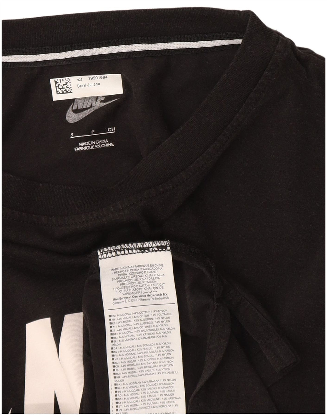 Męski T-shirt z grafiką Nike, mały, czarny, modal