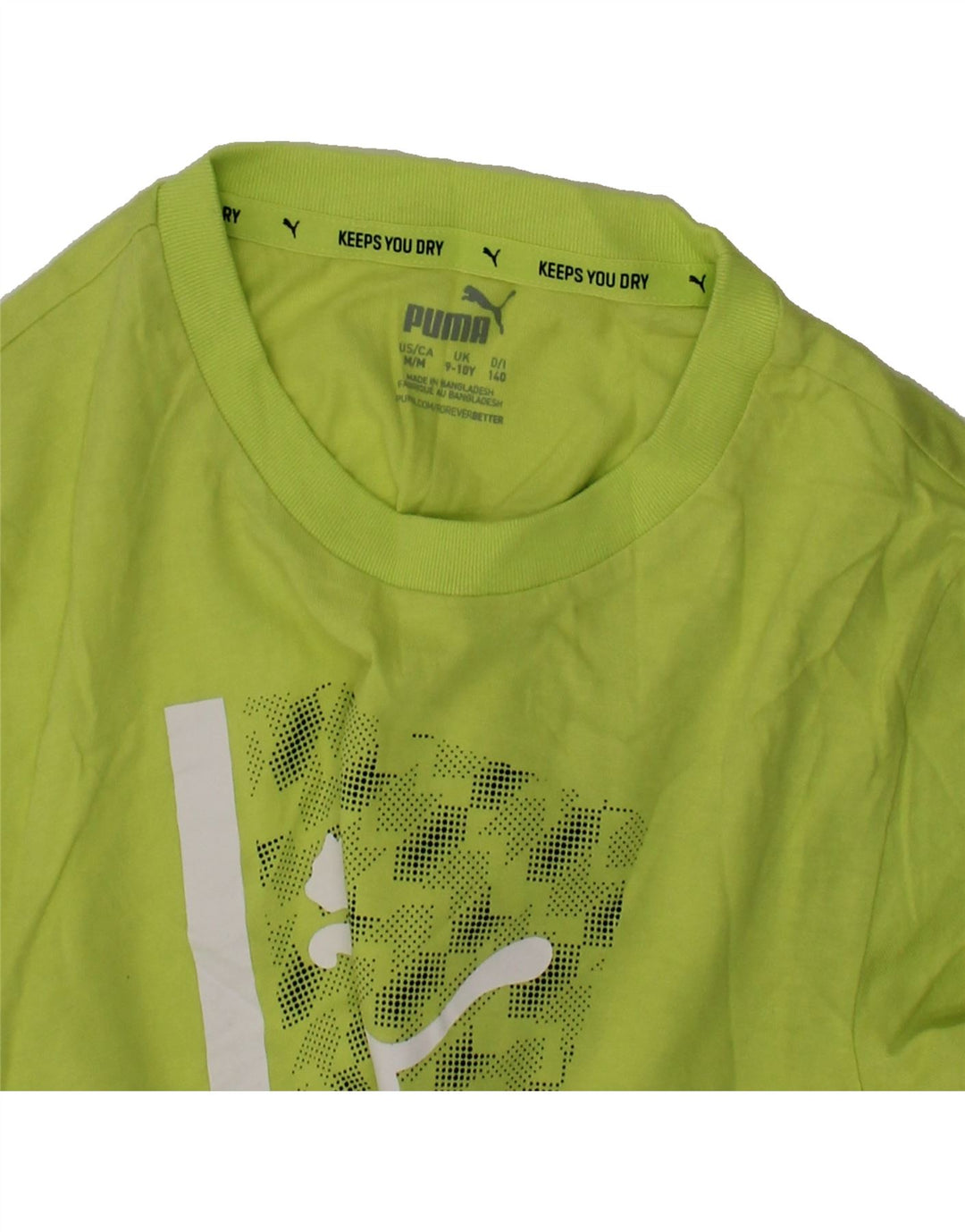 PUMA Boys Graphic T-Shirt Top 9-10 Years Medium  Green Cotton Vintage Puma and Second-Hand Puma from Messina Hembry 