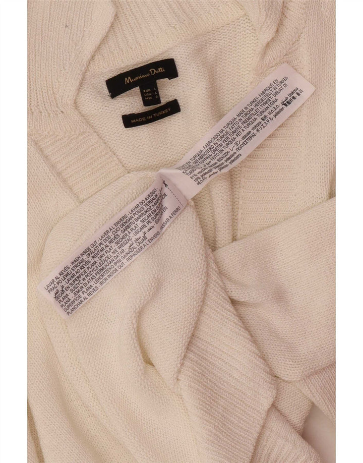 Damski sweter polo Massimo Dutti UK 16, duży, biały