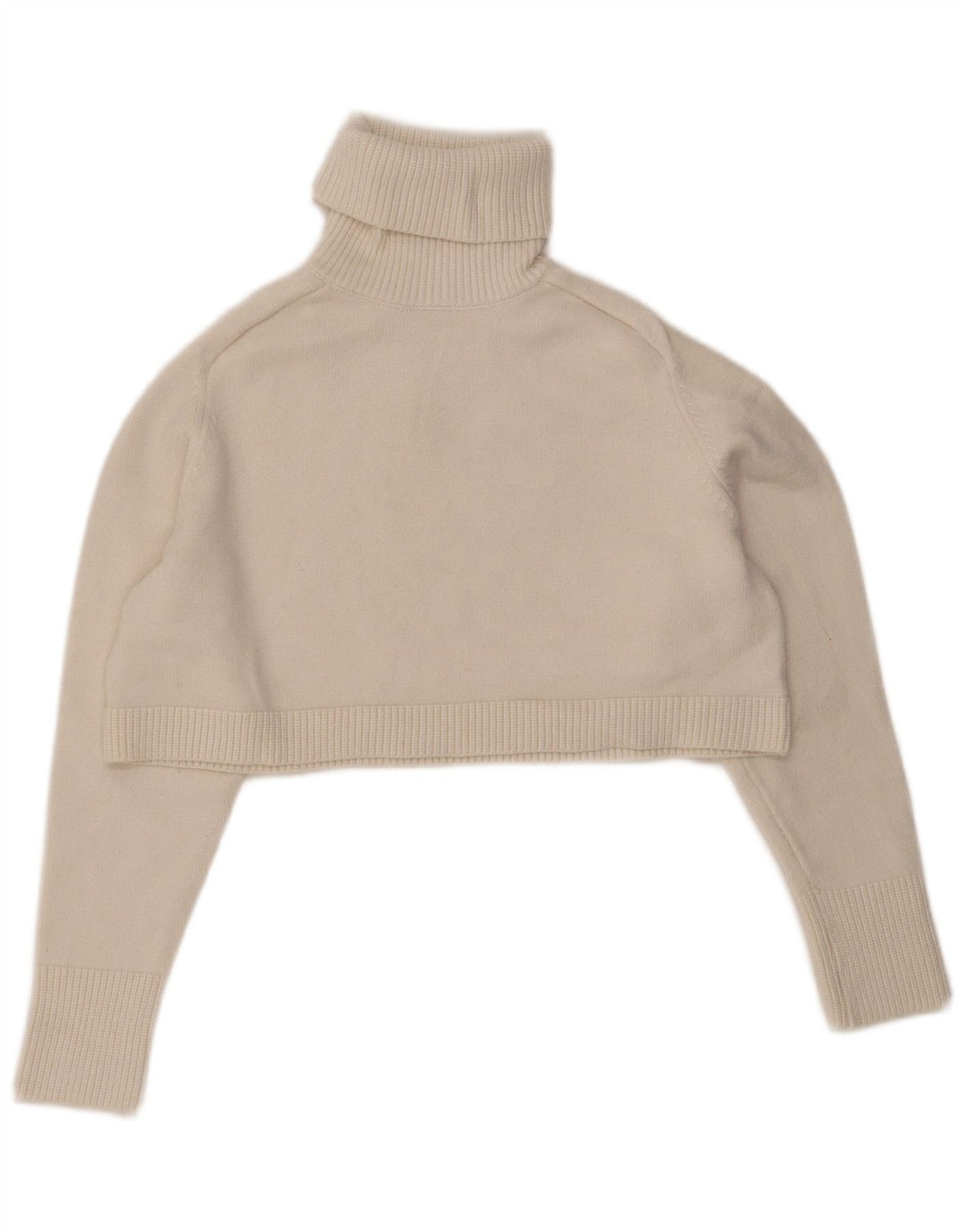 Damski sweter Zara Crop Oversize z golfem UK 10 Small White