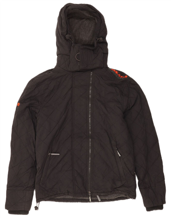 Męska wiatrówka z kapturem Superdry UK 38, średnia czarna