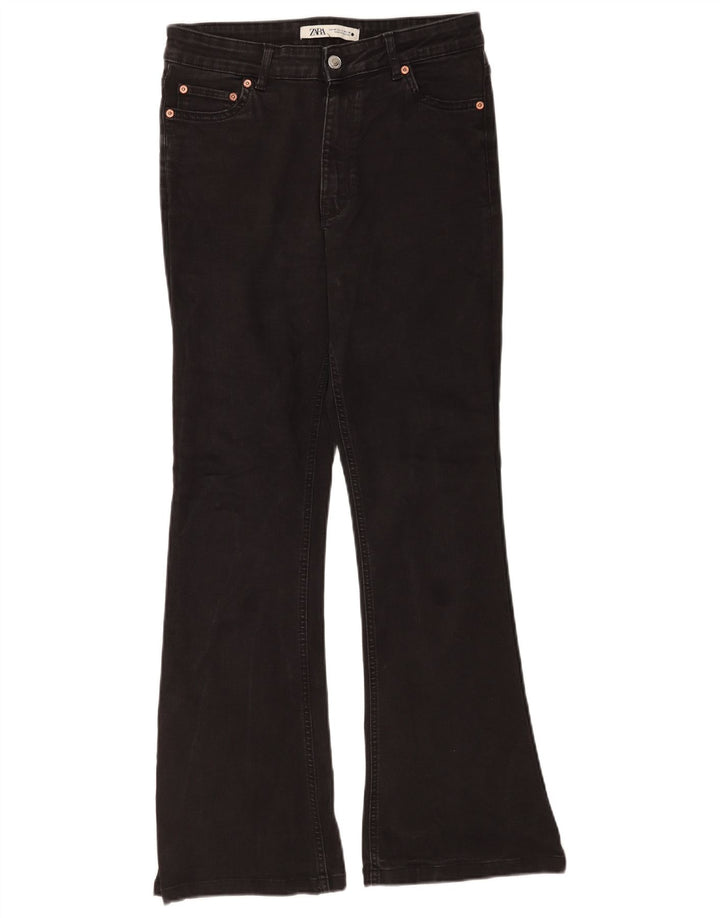 Damskie jeansy rozkloszowane Zara EU 40 Medium W30 L30 Czarna bawełna