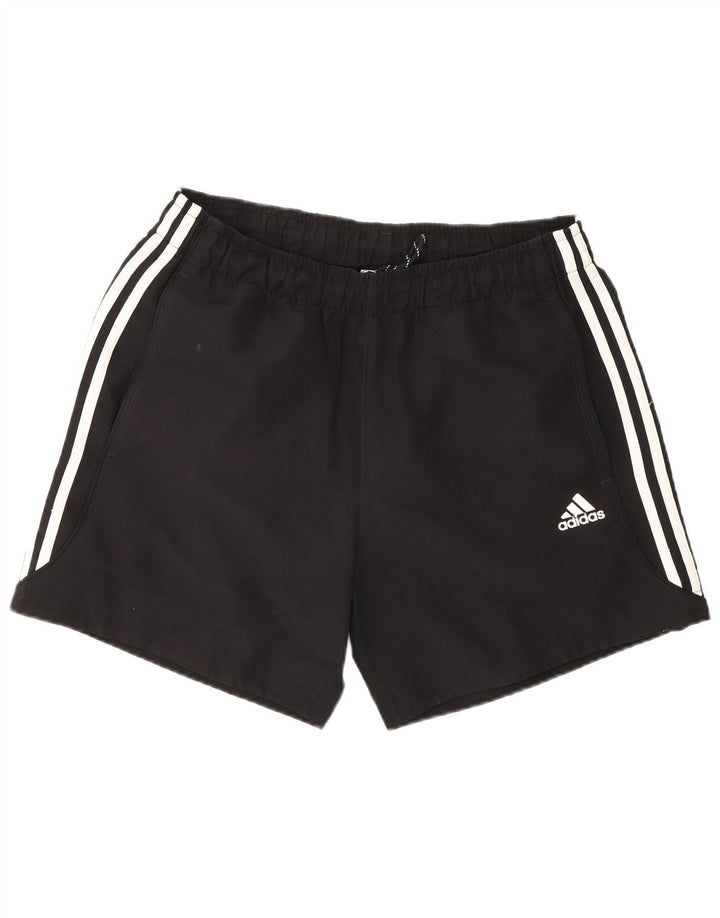 Męskie spodenki sportowe Adidas o regularnym kroju, średnie czarne, poliestrowe sportowe