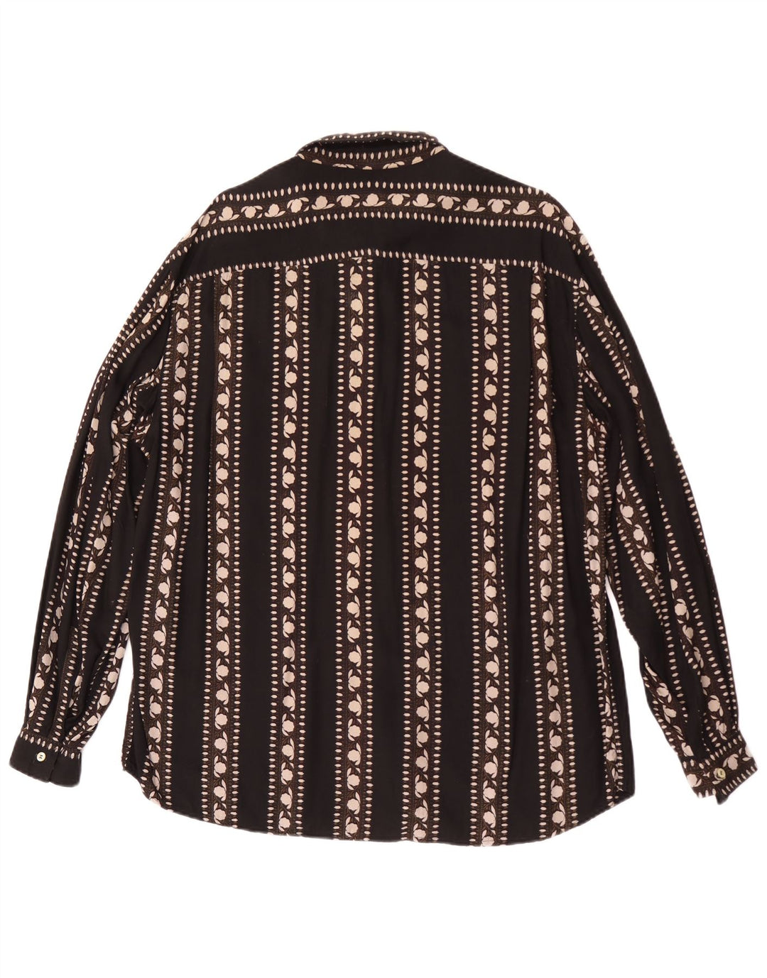 Koszula męska w stylu vintage XL, czarna w kwiaty