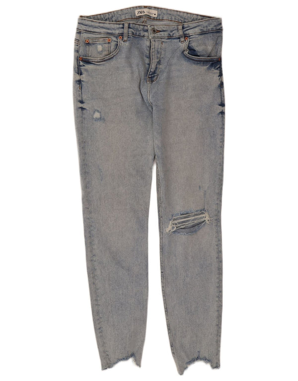 Damskie dżinsy rurki Zara w trudnej sytuacji EU 46 2XL W36 L29 Niebieskie bawełniane