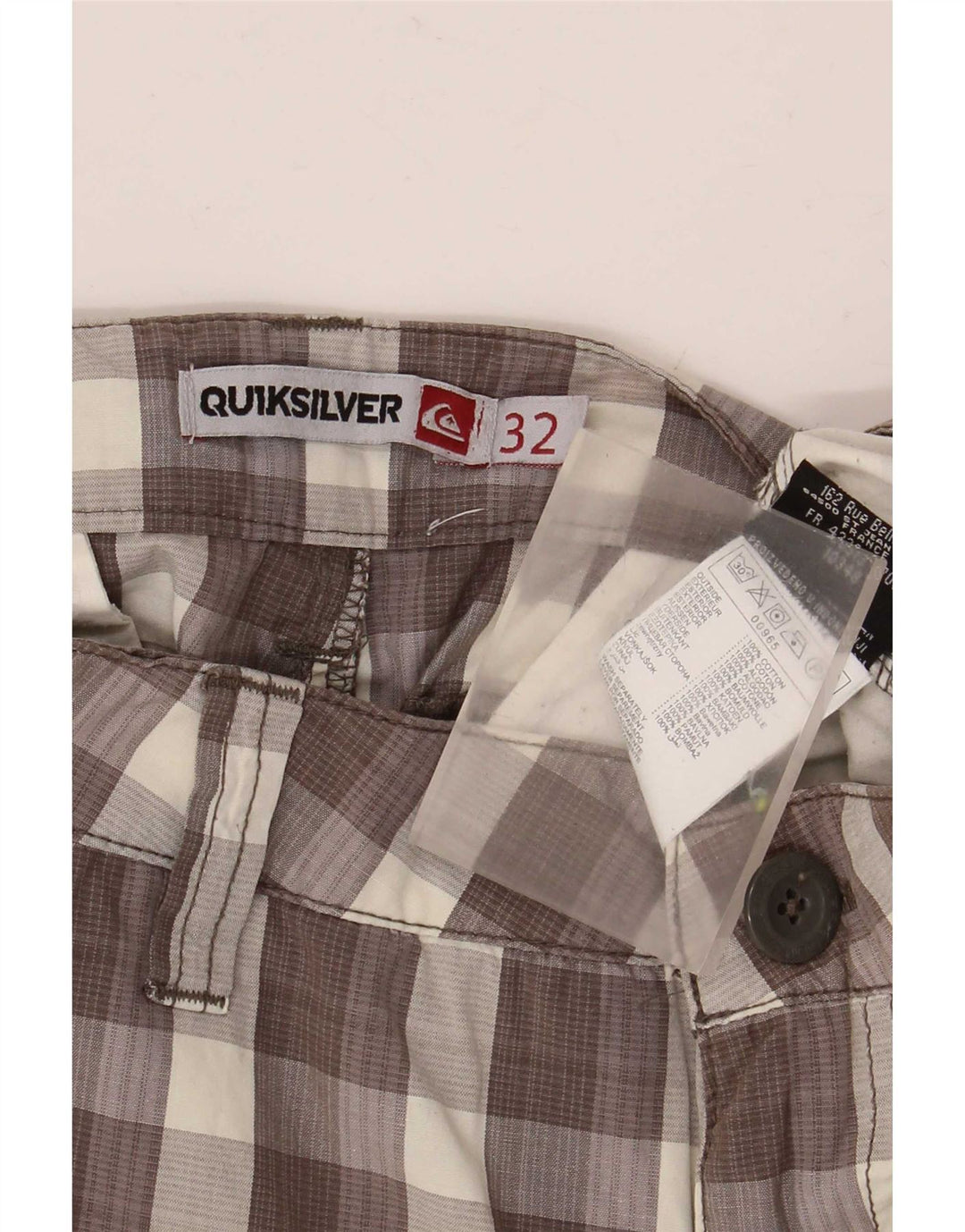 Męskie spodenki cargo Quiksilver W32 Średniobrązowa bawełniana krata