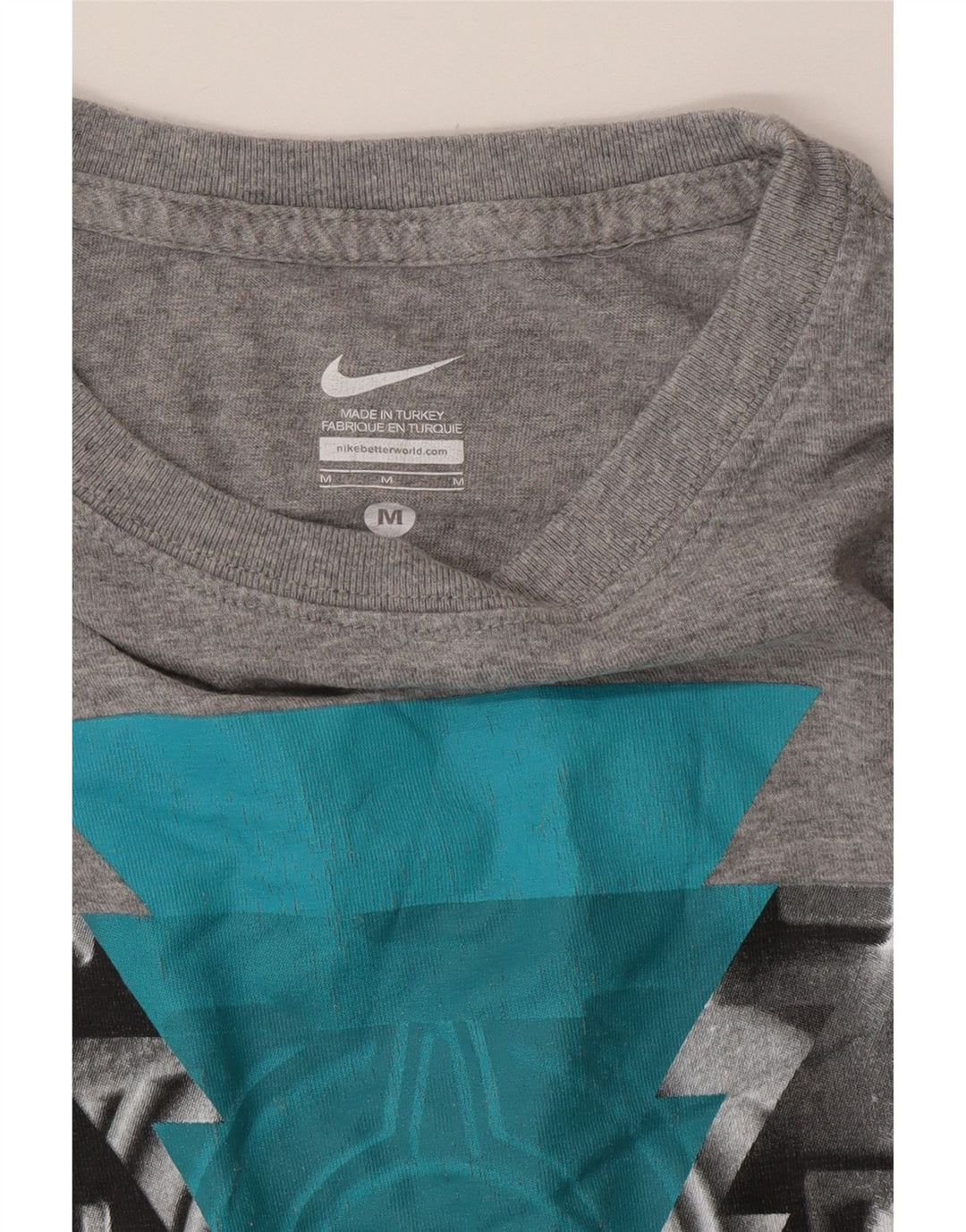 Męski T-shirt NIKE z grafiką, średni szary