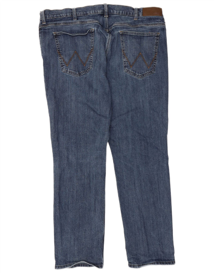 Męskie jeansy Wrangler o prostym kroju W42 L30, niebieskie, bawełniane