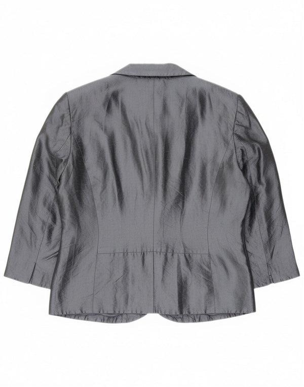 Blunauta Damska marynarka zapinana na 6 guzików IT 42 Średni szary jedwab