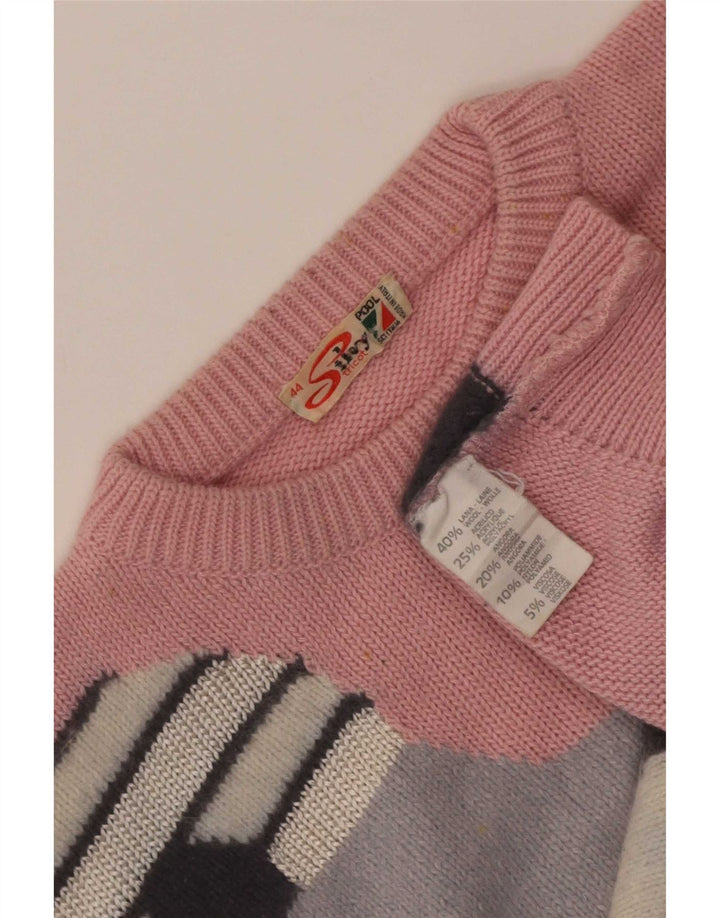 Damski sweter z wycięciem pod szyją Silvy IT 44 w kolorze średniego różu