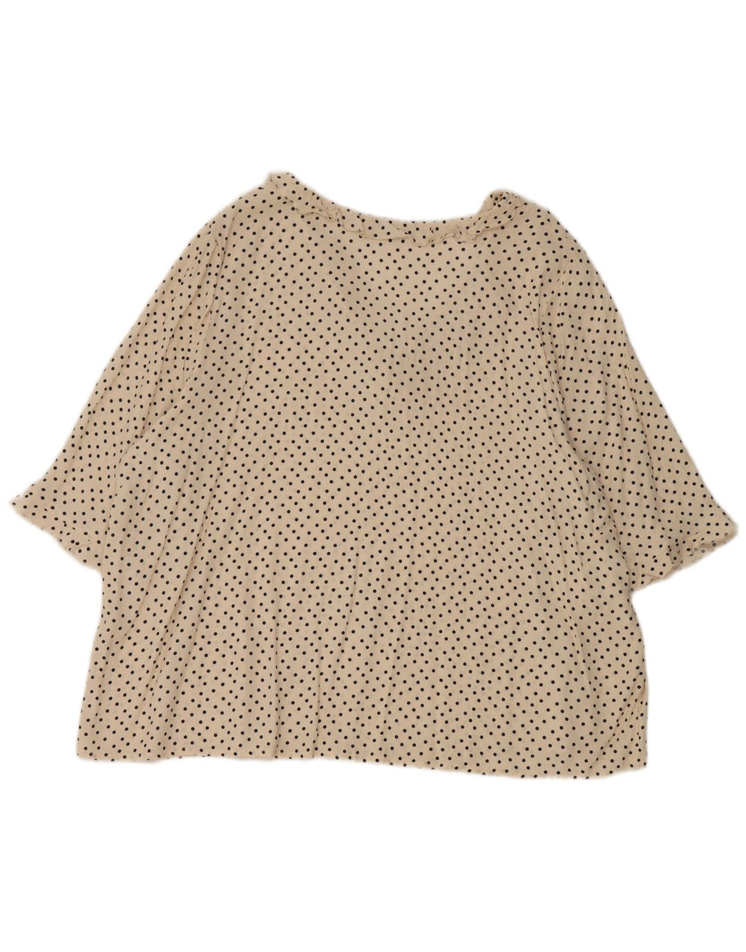 Marks & Spencer Damska bluzka z falbanką z przodu, UK 18 XL Złamana biel w kropki