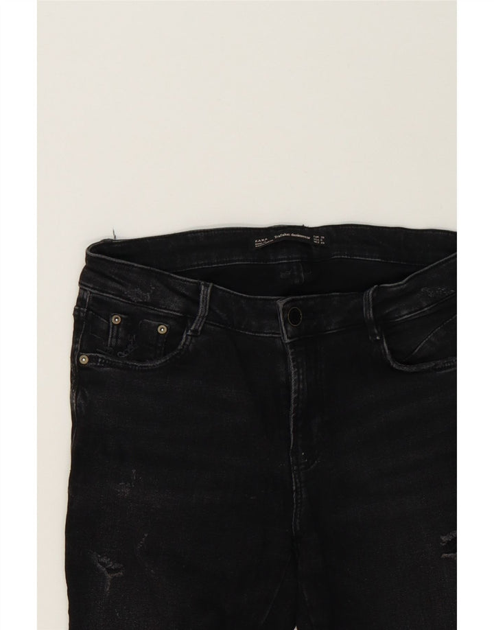 ZARA Womens Distressed Slim Jeans EU 36 Small W30 L28 Black Cotton Vintage Zara and Second-Hand Zara from Messina Hembry 