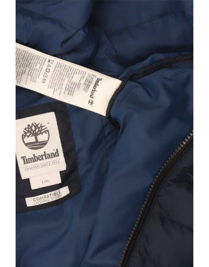 Męska wyściełana kamizelka Timberland UK 40, duża, granatowa, poliester