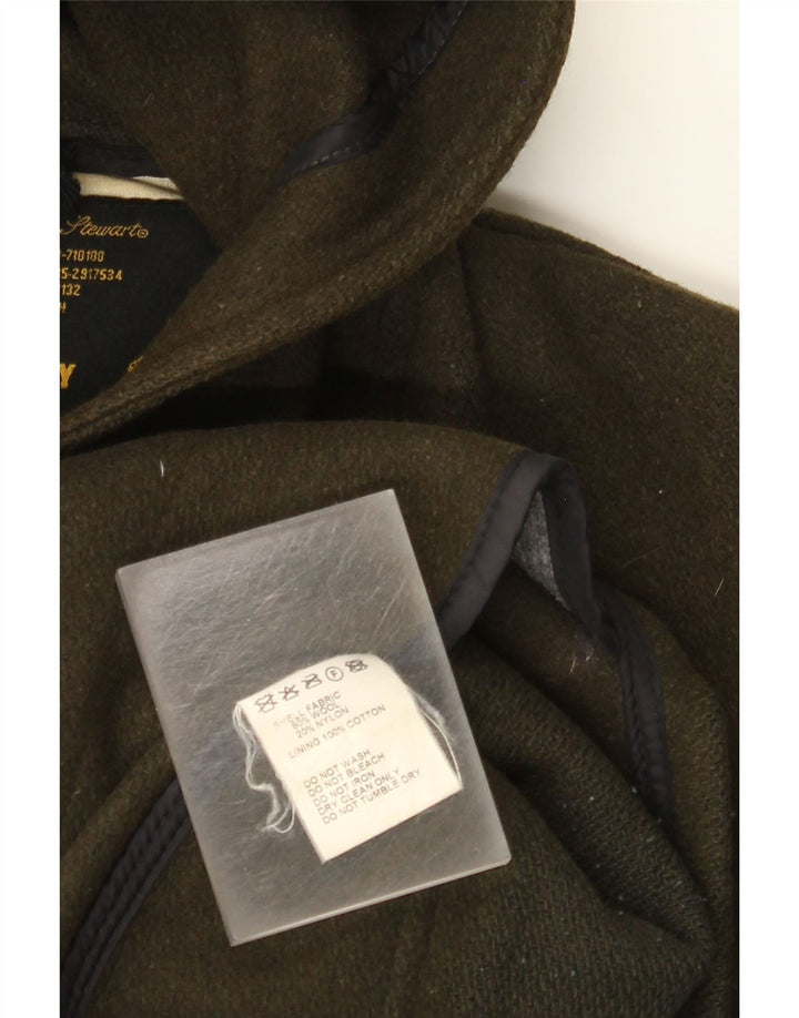 Vintage męska kurtka z kapturem UK 38, średnia wełna khaki