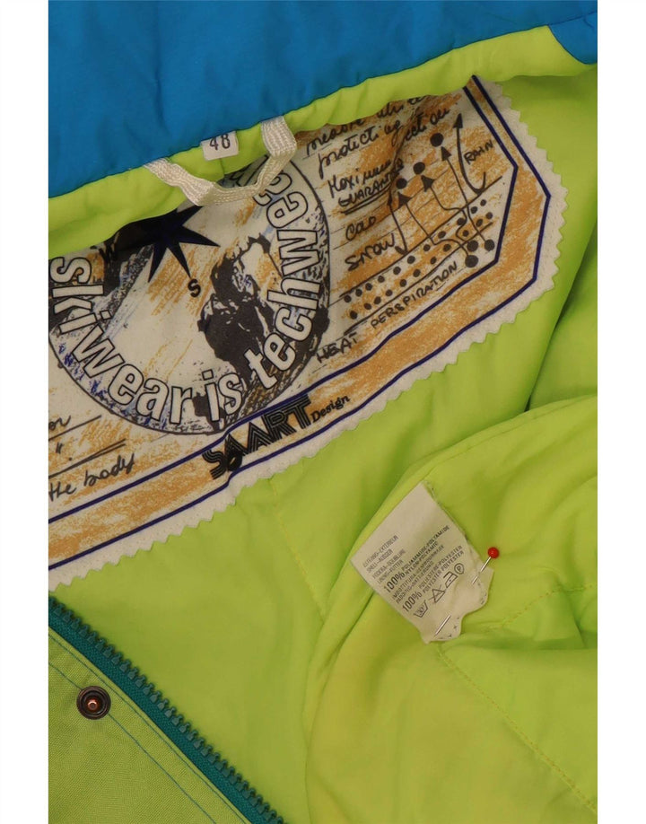 Męski kombinezon narciarski Vintage IT 48 Średni niebieski nylon z blokami kolorów