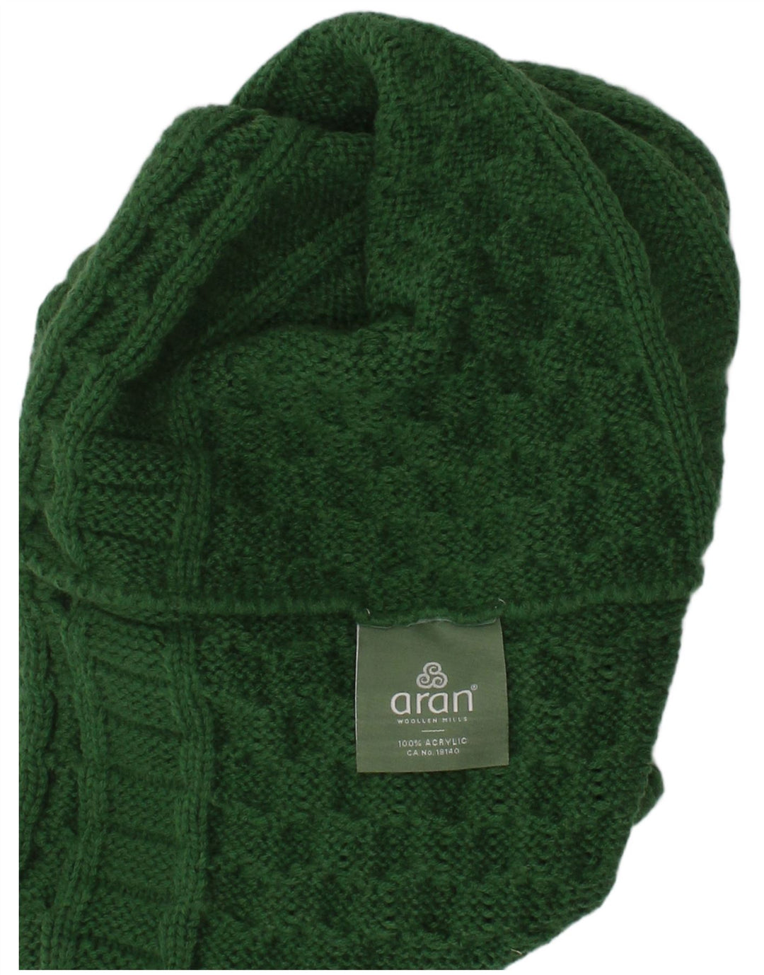 ARAN Womens Knit Cowl Scarf One Size Green Acrylic Classic