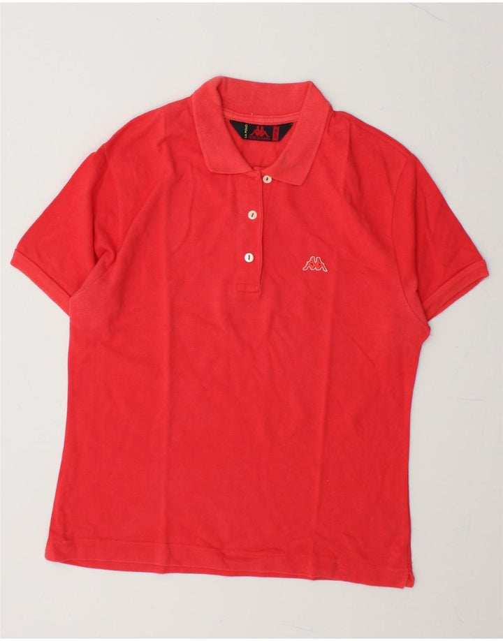 KAPPA Womens Polo Shirt UK 14 Large  Red Cotton Vintage Kappa and Second-Hand Kappa from Messina Hembry 