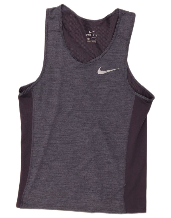 Nike Womens Dri Fit Vest Top UK 10 Small Purple Colourblock
