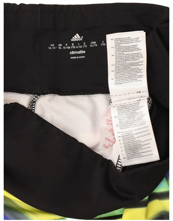 Legginsy ADIDAS Climalite dziewczęce 14-15 lat, poliester w żółte paski