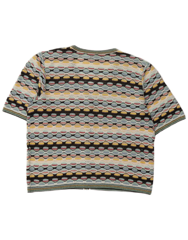 Sweter damski w stylu vintage, UK 14, duży, wielokolorowy, geometryczny