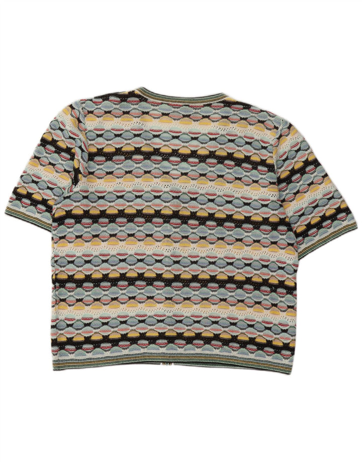 Sweter damski w stylu vintage, UK 14, duży, wielokolorowy, geometryczny