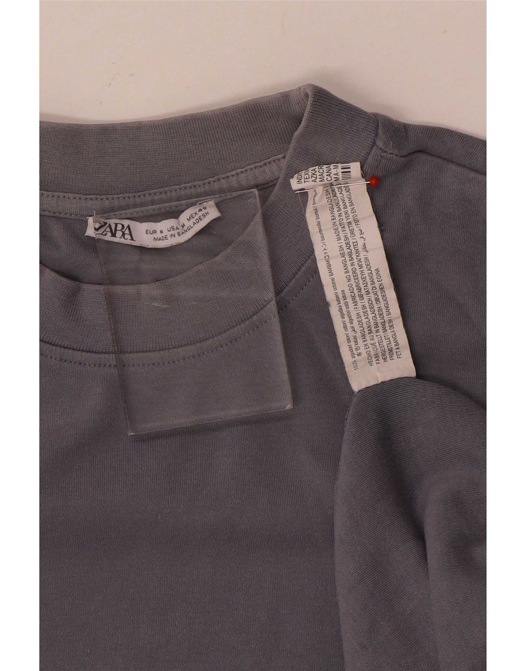 T-shirt męski Zara, bawełniany, średni niebieski