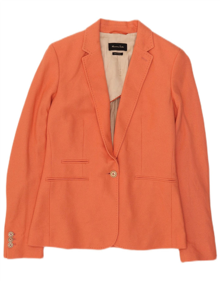 MASSIMO DUTTI Damska marynarka zapinana na 1 guzik EU 38, mała, pomarańczowa, bawełniana