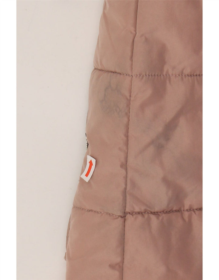 KHUJO Damski, oversize'owy, ocieplany płaszcz z kapturem UK 6 XS, różowy poliester