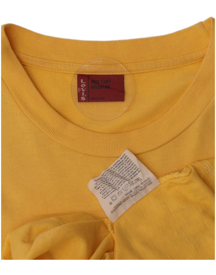 Męska koszulka z grafiką Levi's, średnia żółta bawełna