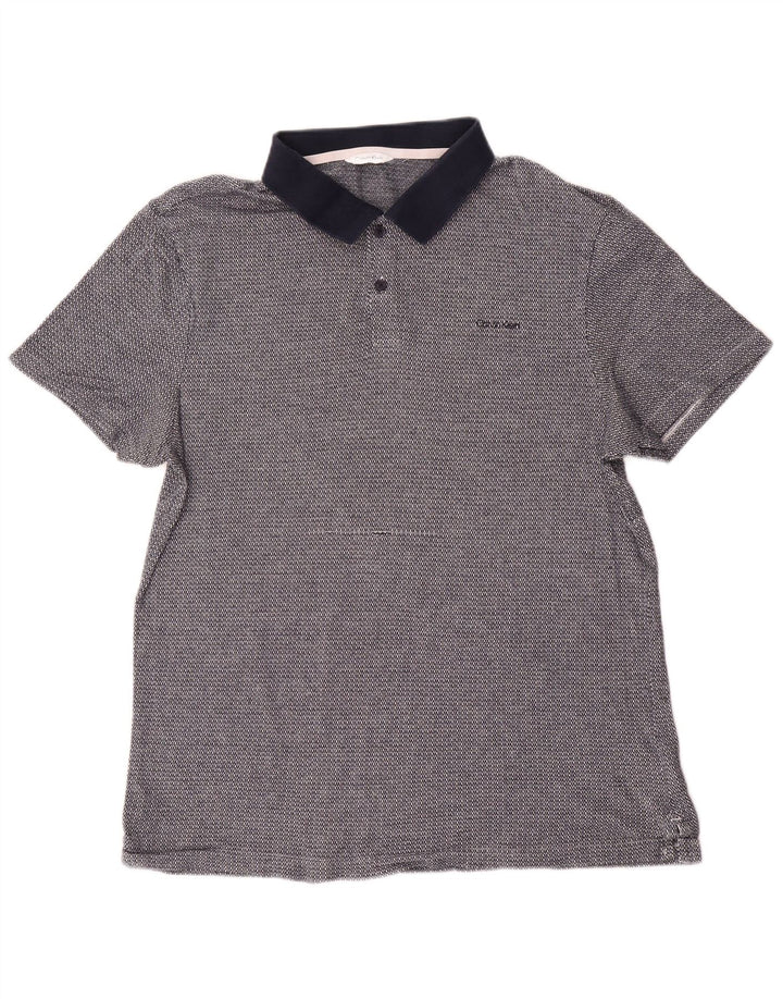 Męska koszulka polo Calvin Klein z krótkim rękawem, średnio granatowa, nakrapiana