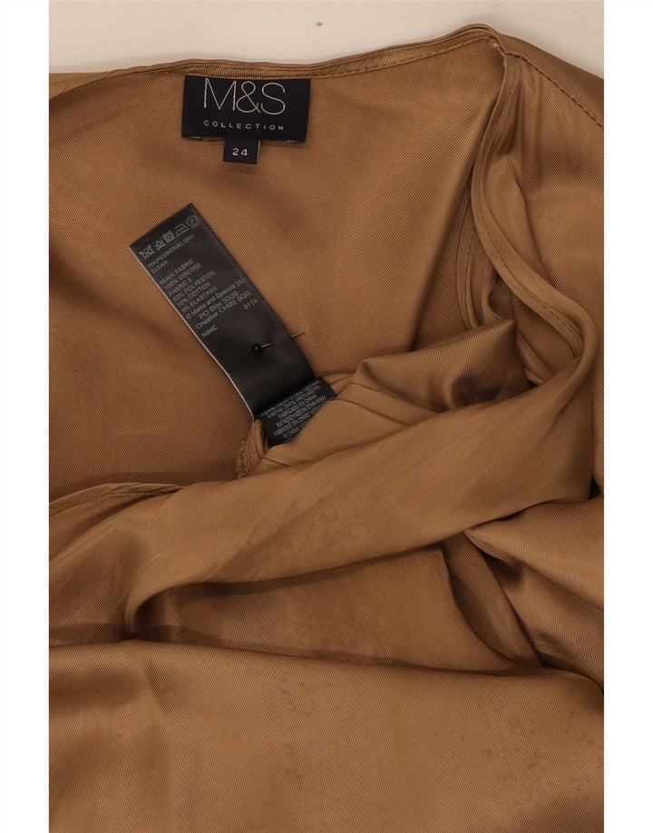 Marks & Spencer Damski asymetryczny kardigan Top UK 24 4XL Beżowy poliester