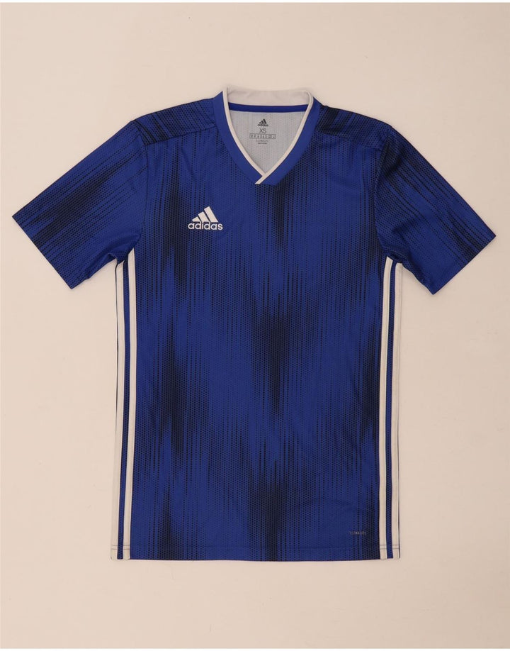 Adidas Męska koszulka Climalite Top XS Niebieski geometryczny poliester