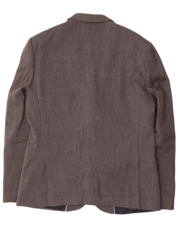 Marks & Spencer Męska marynarka slim fit z 2 guzikami, UK 42, duża, szara wełna