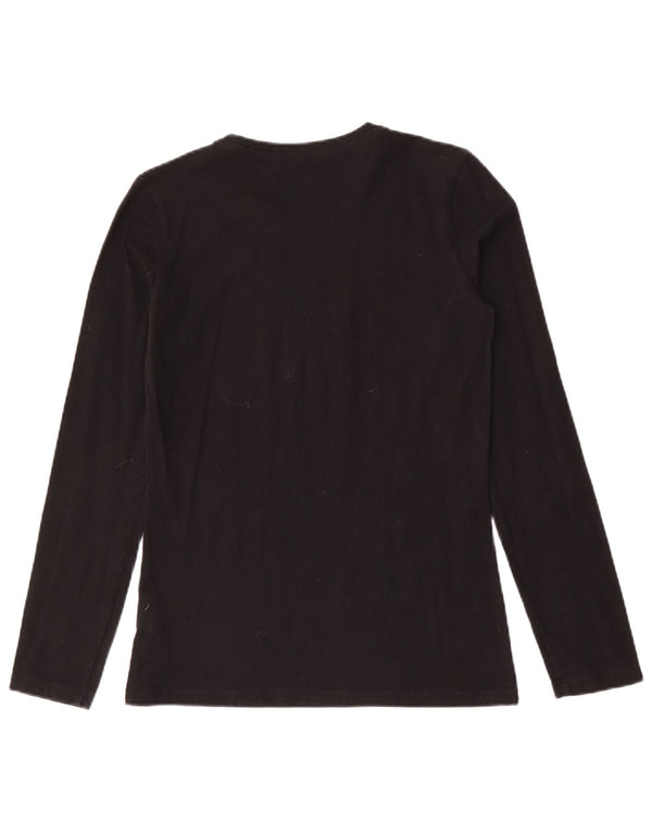 Damski top z grafiką Calvin Klein Jeans z długim rękawem, UK 18 XL, czarna bawełna