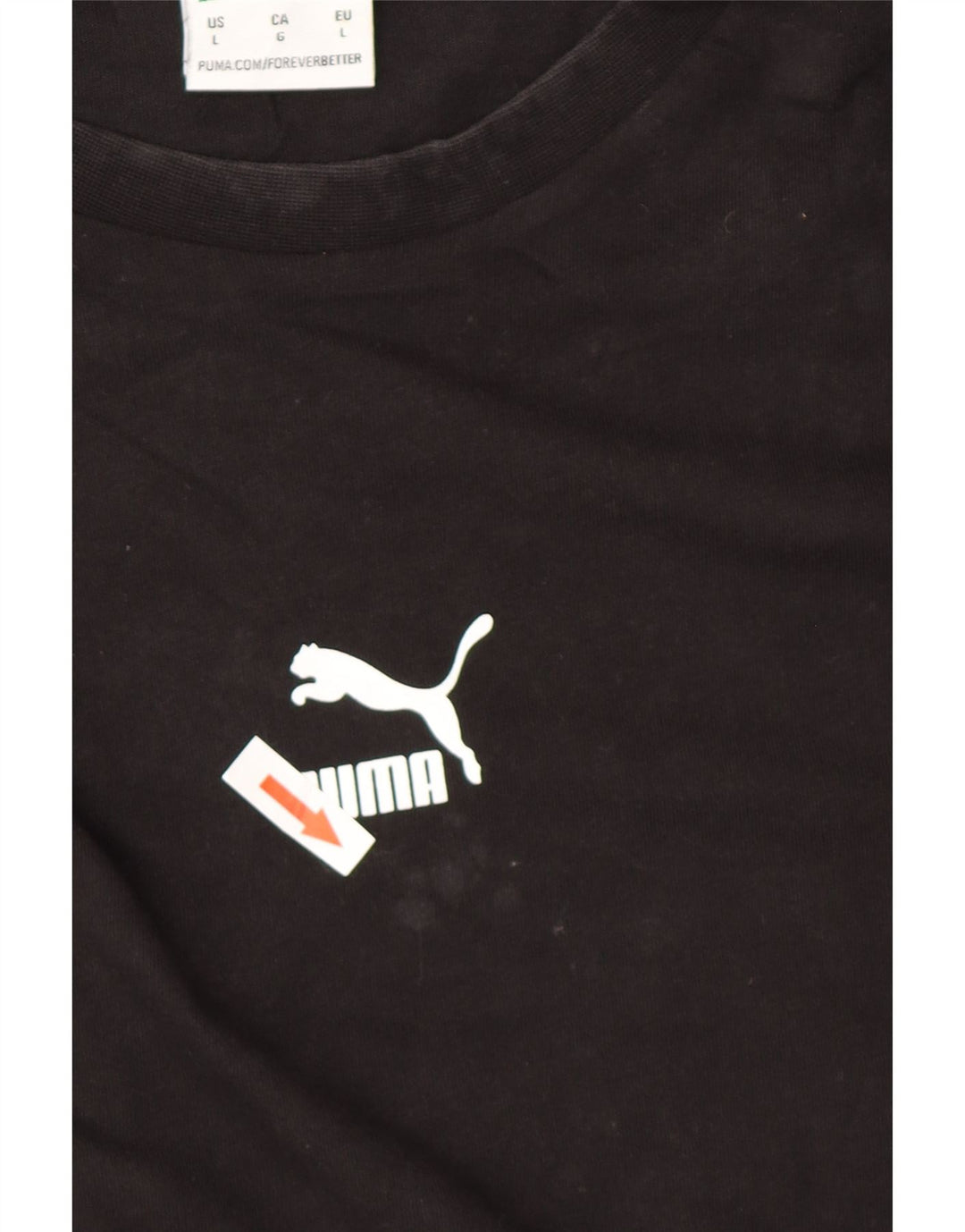 Męska koszulka z grafiką Puma, duża, czarna, bawełniana