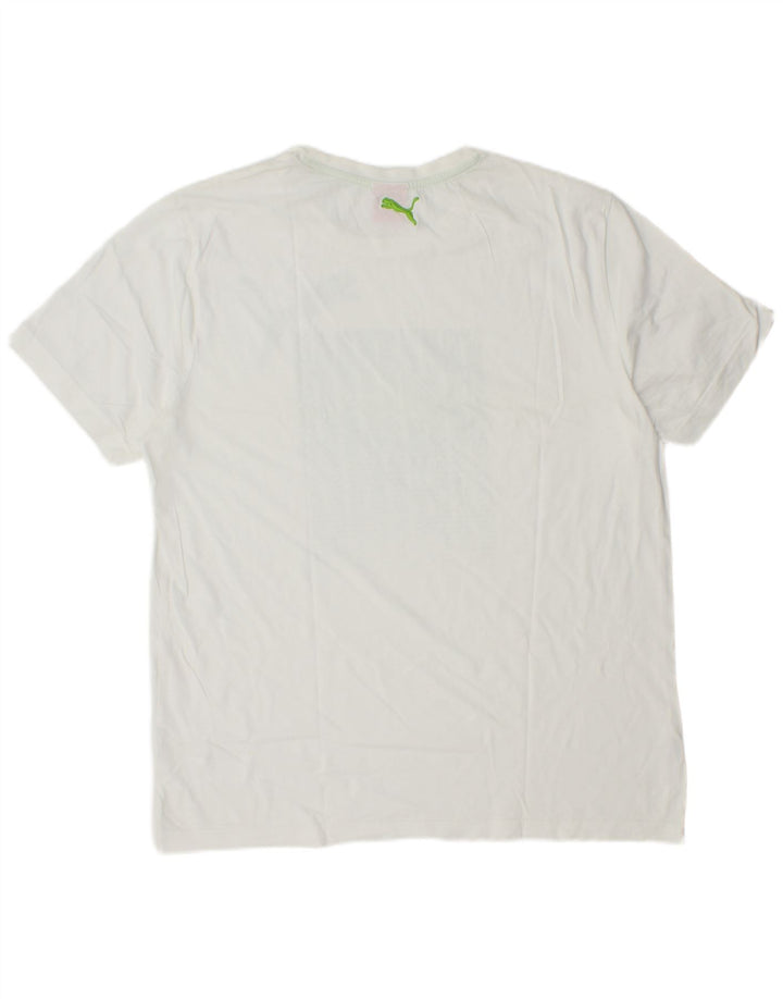 PUMA Mens Graphic T-Shirt Top Large White