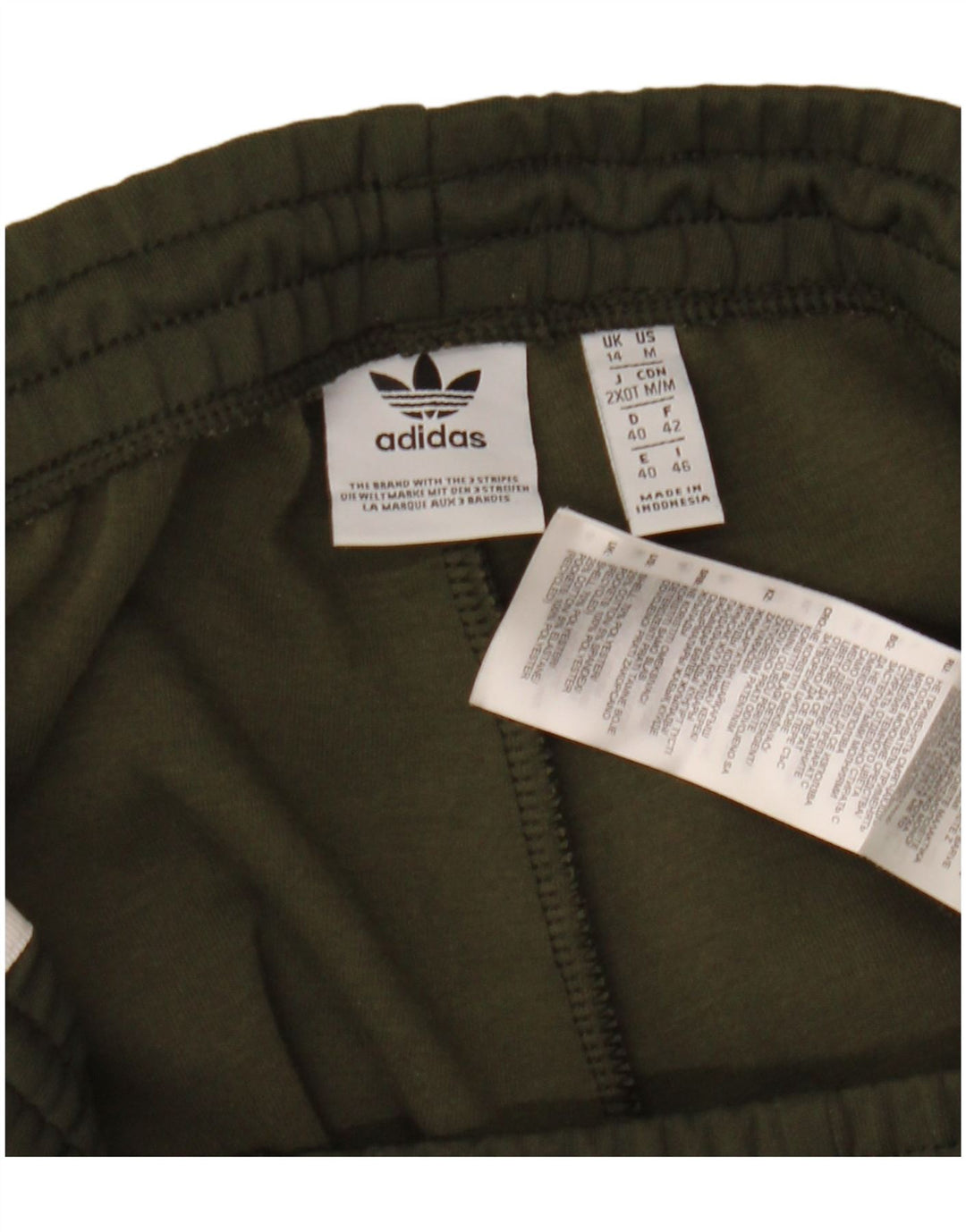 Damskie spodnie dresowe ADIDAS UK 14, średni khaki, poliester