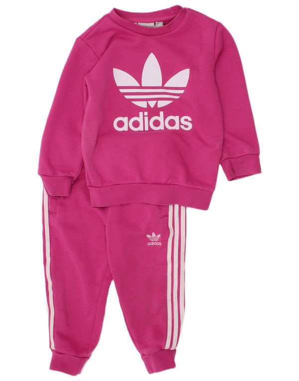 Adidas Baby Girls Graphic Pełny dres 18-24 miesięcy Różowa bawełna
