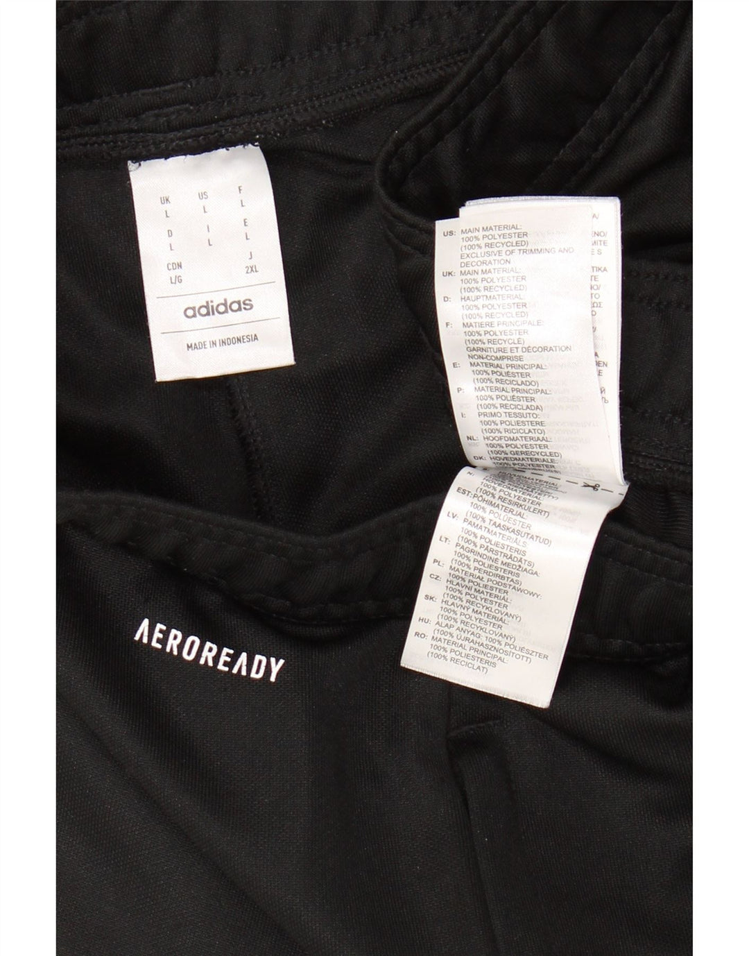 Męskie spodnie dresowe ADIDAS Aeroready, duże, czarne, poliestrowe