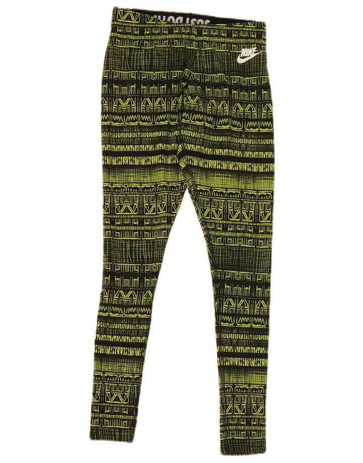 Damskie legginsy Nike z abstrakcyjnym wzorem UK 6 XS, żółte, bawełniane