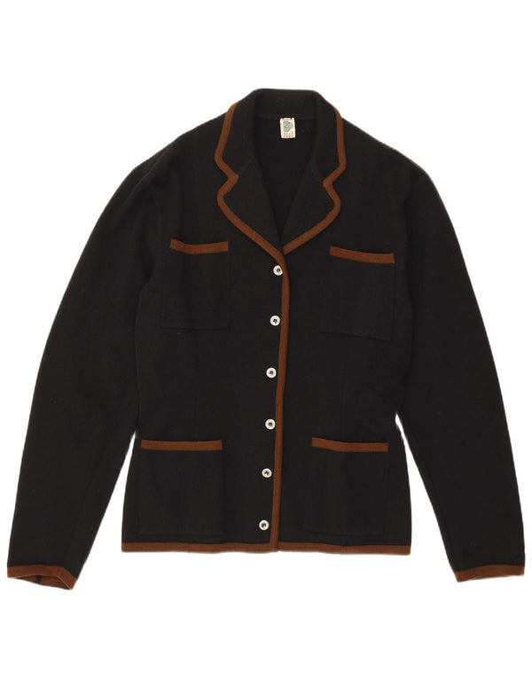 Sweter damski w stylu vintage, UK 16, duży, czarny, nowy wełniany