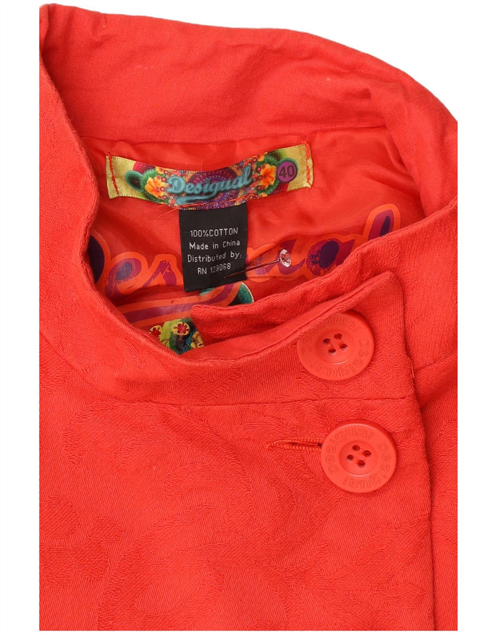 Desigual męski płaszcz EU 40, bawełniany paisley, średni czerwony