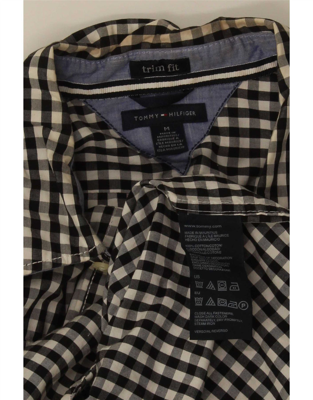 Męska koszula Tommy Hilfiger o dopasowanym kroju, średnia czarna bawełniana kratka