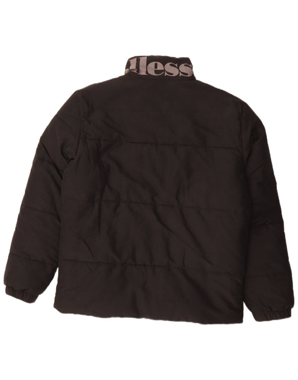 Męska ocieplana kurtka Ellesse Graphic UK 40, duża, czarna, poliestrowa